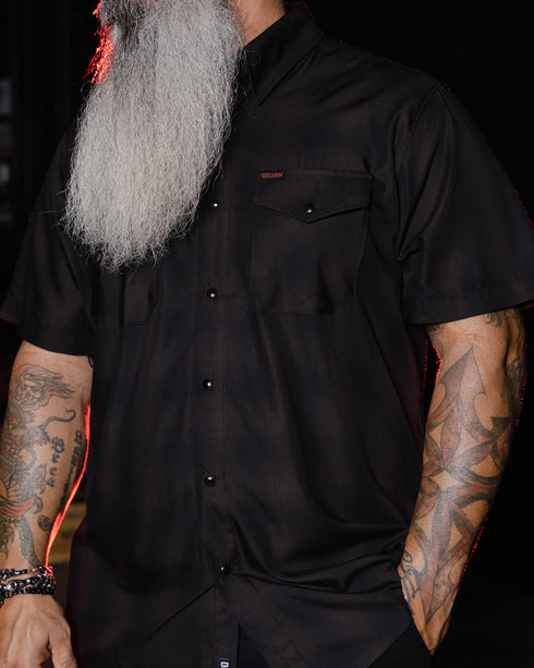 DARKNESS BAMBOO SHORT SLEEVE BUTTON UP - MENS